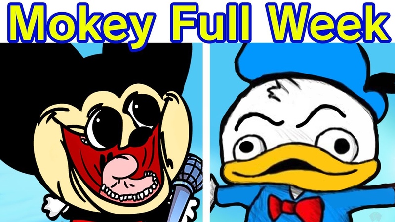 Friday Night Funkin VS Mokey + Grooby FULL WEEK ( FNF Mod) ( Sr Pelo Mokeys Show, Mickey Mouse