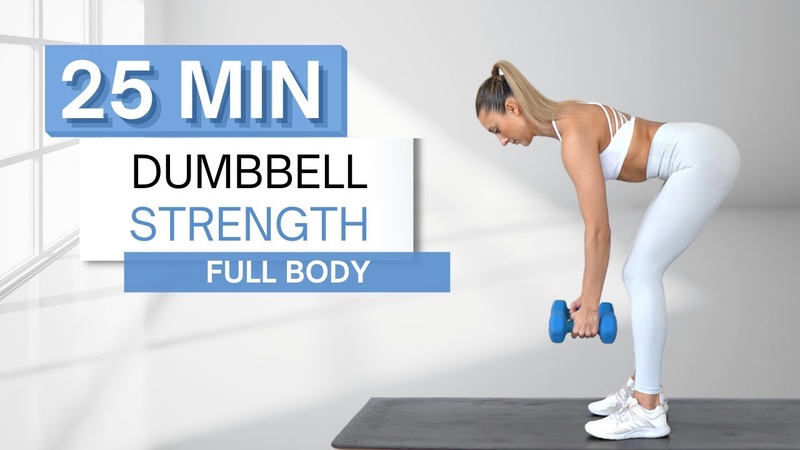 25 min DUMBBELL STRENGTH WORKOUT, Full Body, No