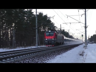 Электровоз ЭП20-011 (ТЧЭ-6) со скоростным поездом Talgo 250 Стриж №706Н Москва - Нижний Новгород.