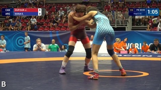 BRONZE FW - 48 kg: J. DUFOUR (CAN) df. E. SOSA (ARG) by FALL, 4-1