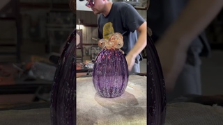 Hot glass or taffy #shorts #glassblowing #satisfying #pumpkin #art