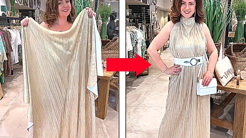 4 Awesome Ideas for Using a Scarf as an Evening Dress, Tips Hacks for Women,
