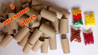 5 awesome ideas! see what I did with beads and toilet paper rolls