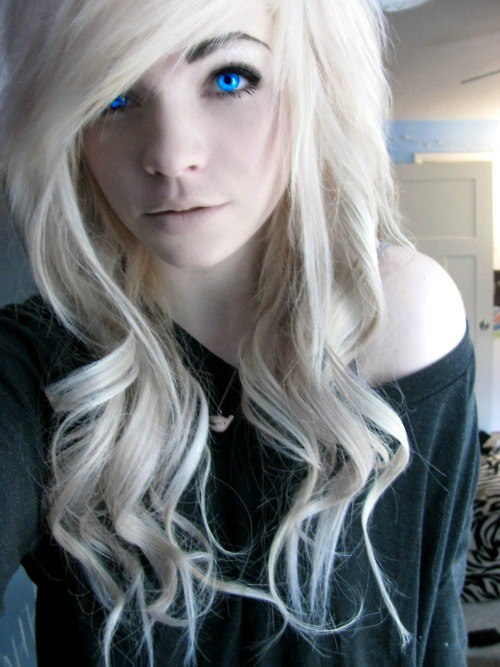 Emo girl blond hair