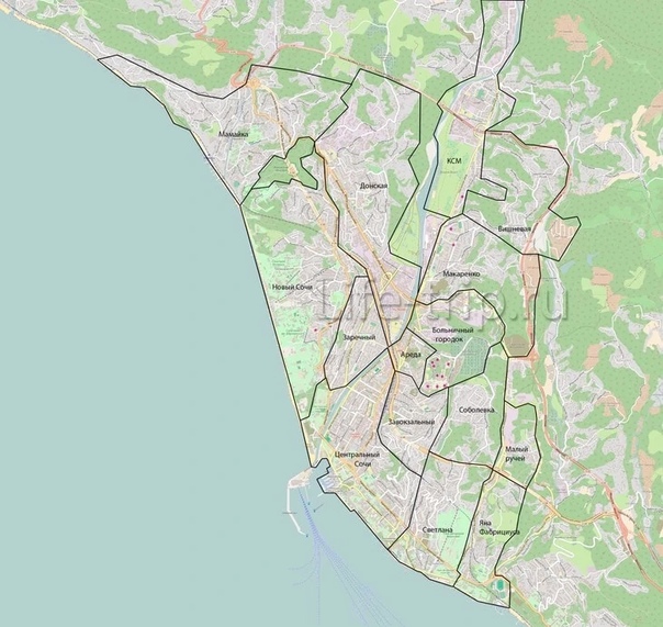 сочи территориальное деление на районы. карта сочи с районами и микрорайонами. карта сочи с районами. карта центра сочи с улицами. районы г сочи на карте города сочи.