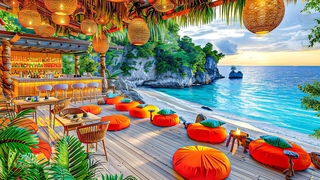 Bossa Nova Beach Cafe Ambience  Positive Bossa Nova Music & Ocean Wave Sounds for Relax, Study