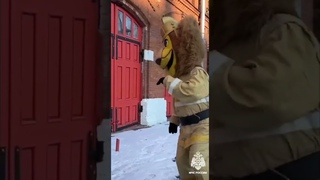 Талисман #петербургскихспасателей Лев Елисей радуется наступлению 8 марта