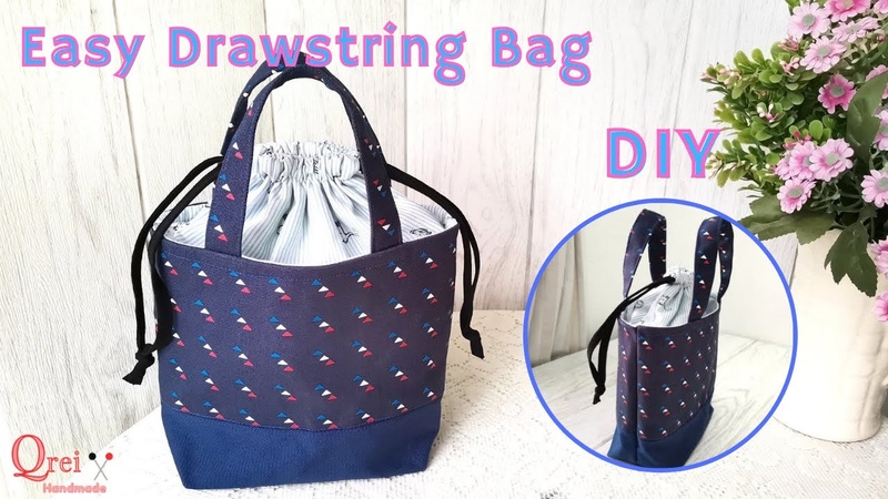 How To Make a Drawstring Handbag, Easy Drawstring Bag
