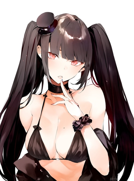Anime girl with fangs