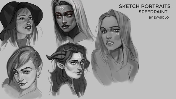 Sketching a Faces Speedpaint by Eva
