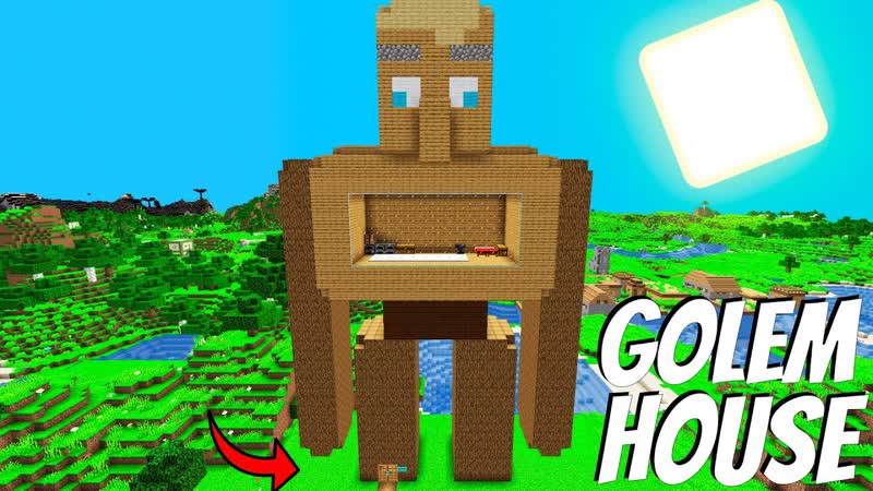 Whats inside the GOLEM HOUSE in Minecraft I found a BIGEST GOLEM Wooden