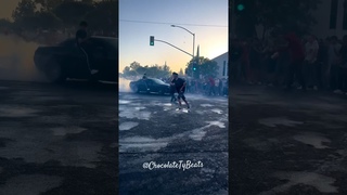 NEVER!!!!  stand close to cars during a #sideshow #youtubeshorts #shortsfeed #sacramento #carmeet