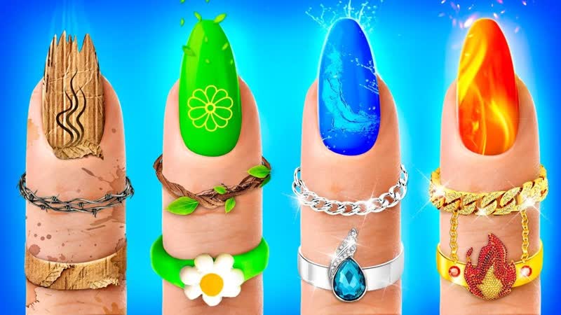 4 Стихии в Колледже Девушка Огонь, Вода, Воздух и Земля Стали