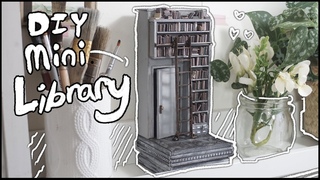 DIY MINIATURE LIBRARY DIORAMA FROM SCRATCH